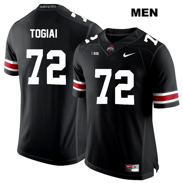 Ohio State Buckeyes Men's Tommy Togiai #72 White Number Black Authentic Nike College NCAA Stitched Football Jersey KD19M01PU